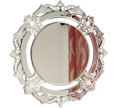 Handmade Silver Glass Venetian Round Decorative Mirror