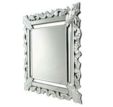 Handmade Silver Glass Squared Wall Mounted Venetian Mirror
