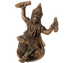 Handmade Antique Gold Brass Lord Hanuman Statue Singing Bhajans