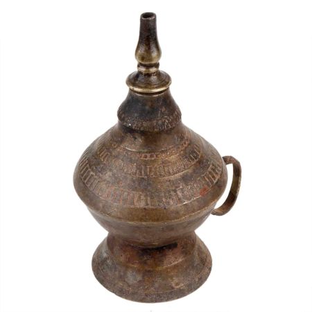 Handmade Antique Finish Brass Indian Kerosene Oil Lamp
