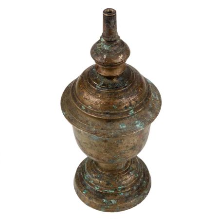 Handmade Brown Brass Wick Oil Lamp For Household Decoration