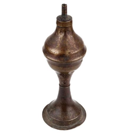 Handmade Brown Patina Brass Oil Lamp
