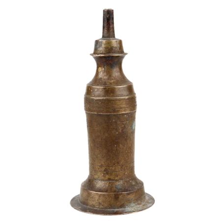 Handmade Patina Rich Brass Oil Lamp in Antique Statue