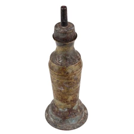 Handmade Patina Finish Brass Oil Wick Lamp for Decoration