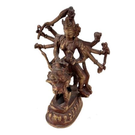Handmade Copper Finish Brass Durga Devi Statue