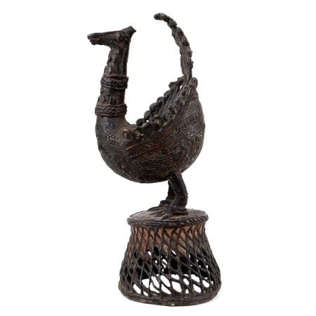 Handmade Black Brass Bird Showpiece In Dhokra Art