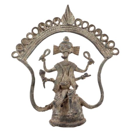 Handmade Rust Brass Dhokra Ganesha statue