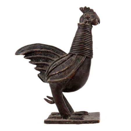 Handmade Black Brass Cock Statue