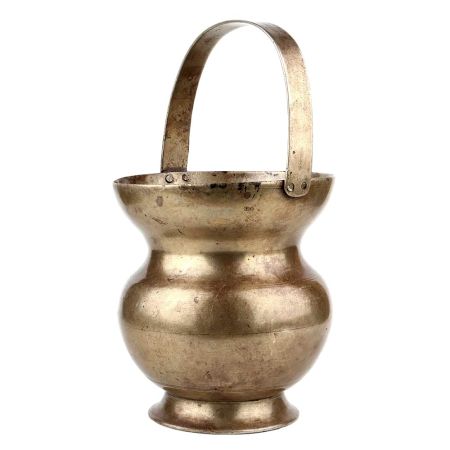 Handmade Golden Brass Kamandal Holy Water Pot With Handle