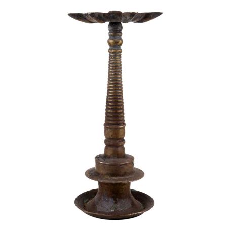 Handmade Antique Brass Oil Lamp For Hindu Temple