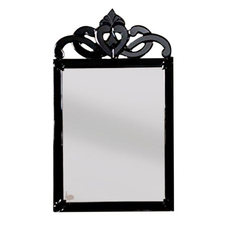 Handmade Silver Glass Venetian Mirror Rectangle Shape And Black Frame