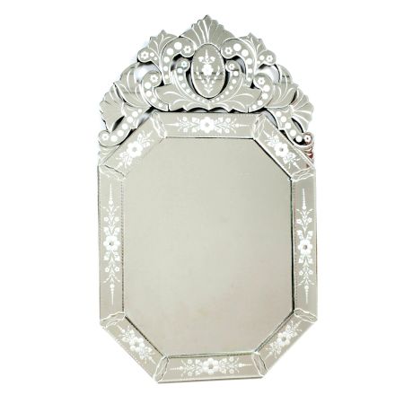 Handmade Silver Glass Octagonal Shape Framed Decorative Venetian Mirror