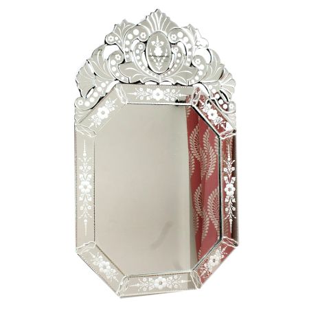 Handmade Silver Glass Octagonal Shape Framed Decorative Venetian Mirror