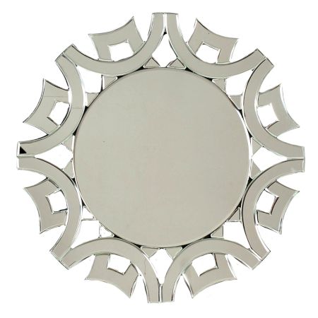 Handmade Silver Glass Round Venetian Design Wall Mirror