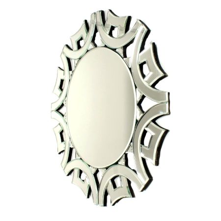 Handmade Silver Glass Round Venetian Design Wall Mirror