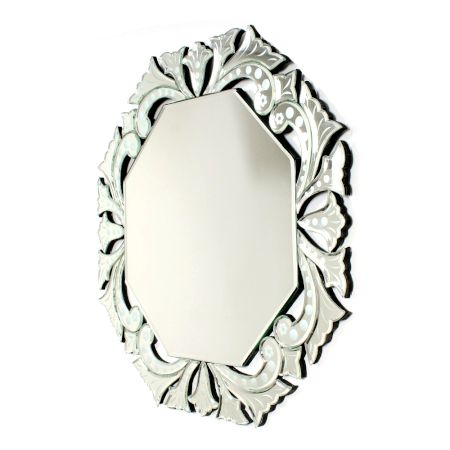Handmade Silver Venetian Decorative Mirrors In Octagon Shape
