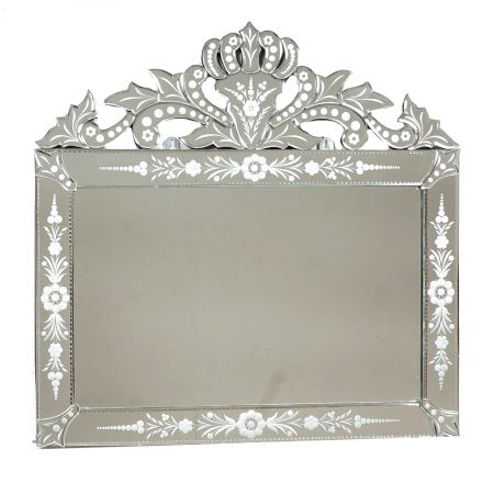 Handmade Glass Silver Horizontal Venetian Mirror
