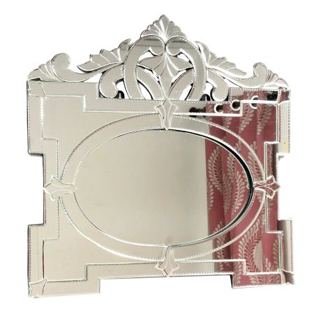 Handmade Silver Glass Rectangular Venetian Design Mirror