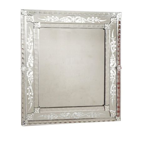 Handmade Silver Glass Square Venetian Wall Mirror