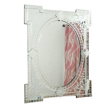 Handmade Silver Glass Debonair Venetian Mirror