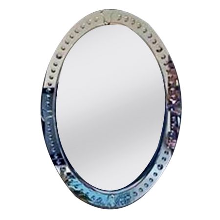 Handmade Blue Oval Venetian Mirror