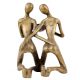 Handmade Golden Brass Couple Statue Abstract Art