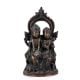 Handmade Oxidized Brass Sitting Lord Vishnu Laxmi Statue