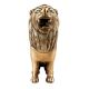 Handmade Antique Golden Brass Sitting Lion Statue