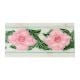 Handmade Multicolored Ceramic Tile With Pink Flowers