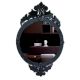 Handmade Black Oval Venetian Mirror With Decorative Crown