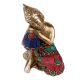Handmade Multicolored Brass Gautam Buddha Statue