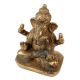 Handmade Tarnished Brown Brass Ganesha Sitting  Idol