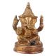Handmade Golden Brass Lord Ganesha Blessing Religious Statue