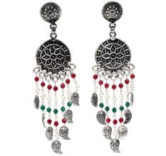 HandmadeÂ Oxidized Silver Stylish Fancy Party Wear Dangler Earrings For Women And Girls