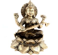 Metallic Idol Goddess Saraswati