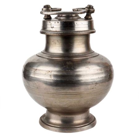 Handmade Black Patina Brass Pavitra Gangajali Lota Kalash