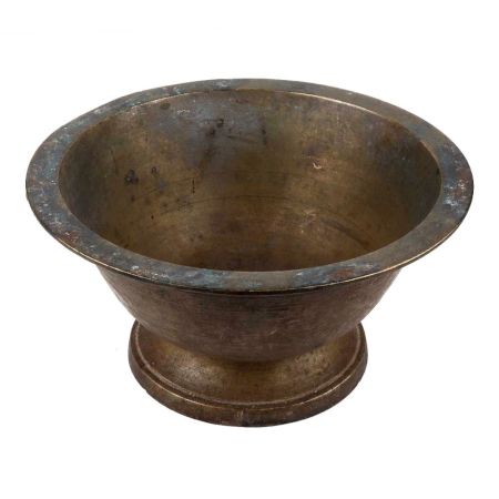 Handmade Black Brass Antique Style Footed Bowl With Side Handles