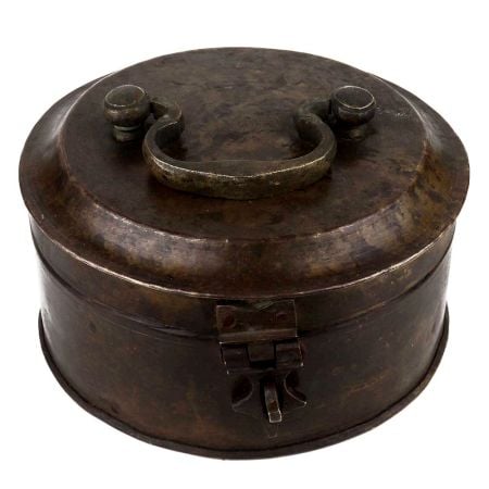 Handmade Brown Brass Multi Purpose Box With Lid