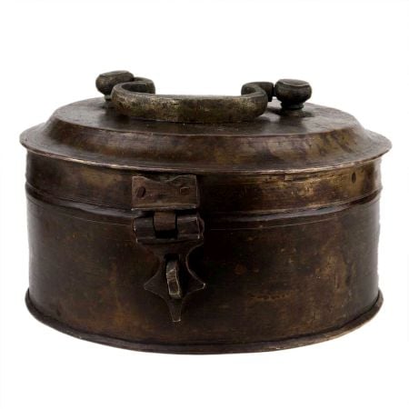 Handmade Brown Brass Multi Purpose Box With Lid