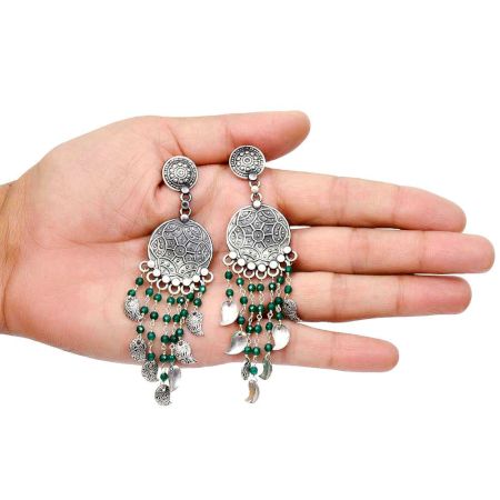 Handmade Oxidized Silver Stylish Bohemian Earrings For Women And Girls
