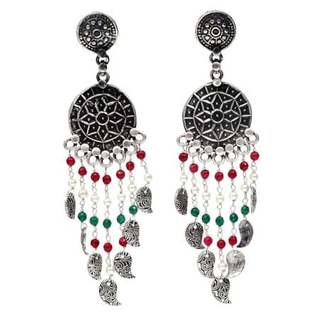HandmadeÂ Oxidized Silver Stylish Fancy Party Wear Dangler Earrings For Women And Girls