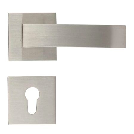 Handmade Silver Finish Brass Mortise Door Lock Handle Set