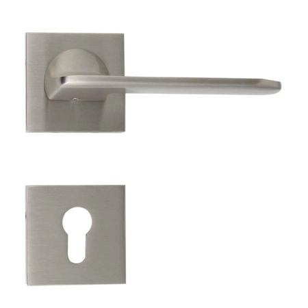 Handmade Nickel Silver Finish Brass Mortise Door Lock Handle Set