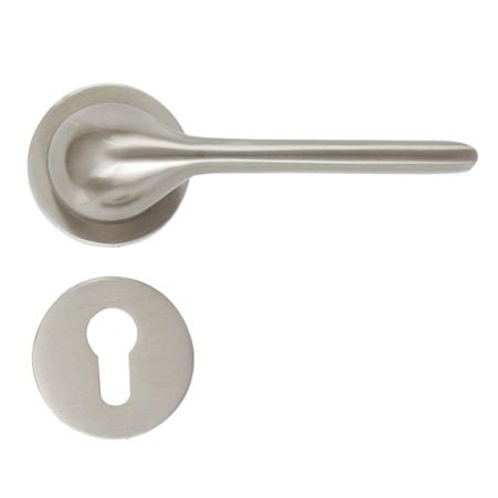 Handmade Satin Nickel Plated Brass Mortise Door Lock Handle Set