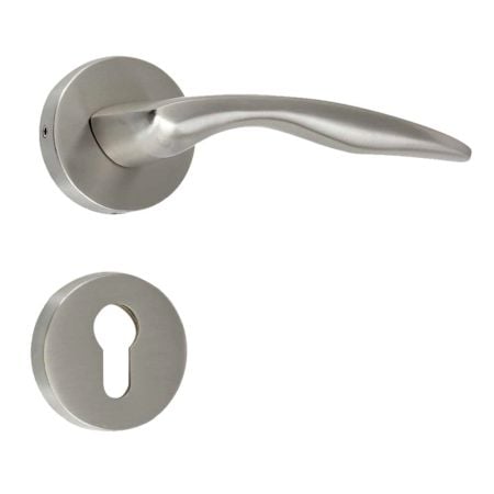 Handmade Silver Matt Brass Elegant Mortise Door Lock Handle Set