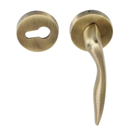 Handmade Antique brass Wave Mortise Door Lock Handle Set