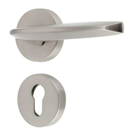Handmade Satin Silver Matt Brass Simple Mortise Door Lock Handle Set