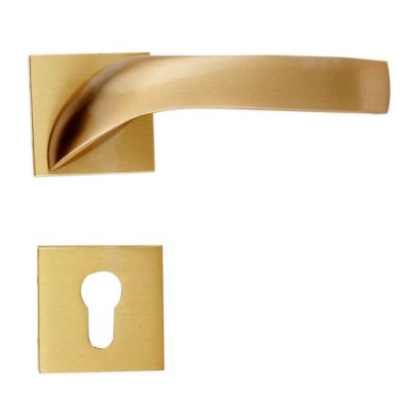 Handmade Golden Finish Mortise Door Lock Handle Set