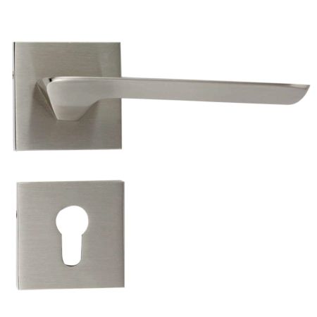 Handmade Black Silver Finish Mortise Door Handle Set