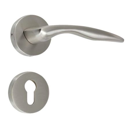 Handmade Silver Matt Brass Elegant Mortise Door Lock Handle Set